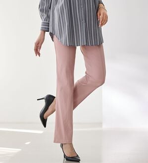 BELLUNA（ベルーナ）の「ウルトラ美脚ストレッチ多機能パンツ（フルレングスパンツ）」｜グレイッシュピンク