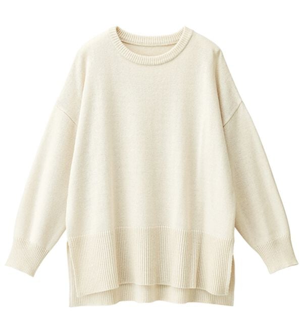 RANAN（ラナン）の「ワイドリブ使いカラーニットチュニック（ニット・セーター）」｜詳細画像