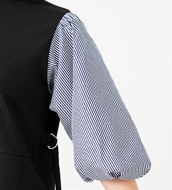 BELLUNA（ベルーナ）の「ベルト使い異素材切替ワンピ―ス（その他ワンピース）」｜詳細画像