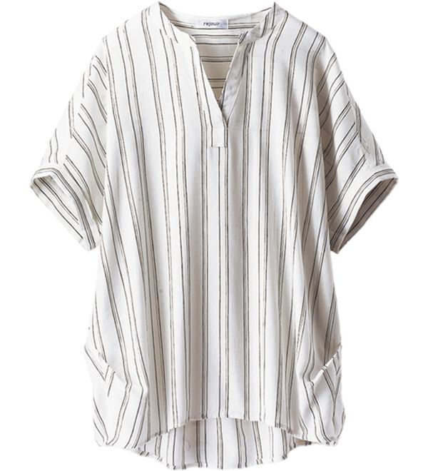 BELLUNA（ベルーナ）の「機能付リネン混スキッパーデザインシャツ（シャツ）」｜詳細画像