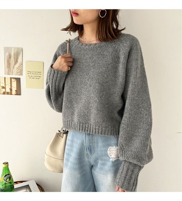 GeeRA（ジーラ）の「ボリュームスリーブショートニット（ニット・セーター）」｜詳細画像