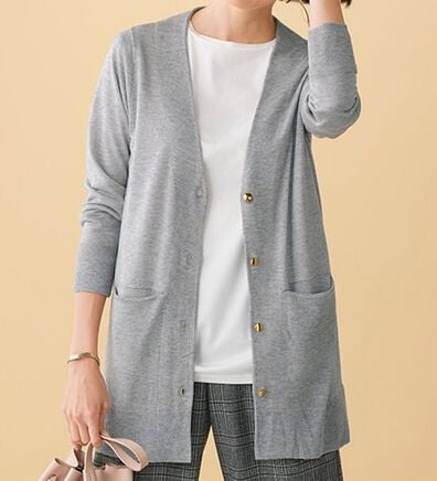 BELLUNA（ベルーナ）の「シルクカシミヤデザインカーディガン（ニットカーディガン）」