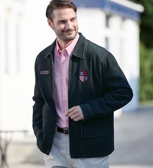 「＜ハッシュパピー＞ワッペン付デニムカバーオール（メンズジャケット）」｜詳細画像