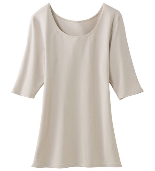 LAVIENNE（ラヴィエンヌ）の「スーッと猫背をケアするインナー５分袖（肌着・インナーウェア）」｜詳細画像