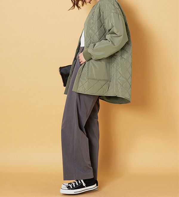 BELLUNA（ベルーナ）の「軽い着心地！ビッグポケット付キルトコート（ハーフコート）」｜詳細画像