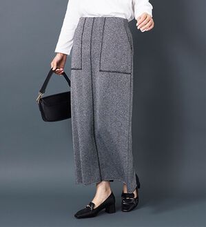 BELLUNA（ベルーナ）の「ラメ入り裏毛素材スカート（ロングスカート）」｜チャコールグレー
