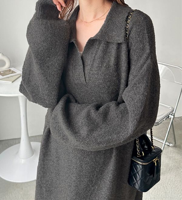 GeeRA（ジーラ）の「スキッパーゆるニットワンピース（ニットワンピース）」｜詳細画像