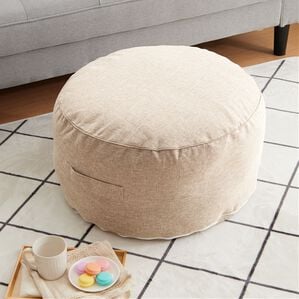 iellio（イエリオ）の「クッションにもなる布団収納ケース＜洋服収納・布団収納袋・クッション・腰あて・便利・見せる収納＞（クローゼット・押入収納）」｜ベージュ