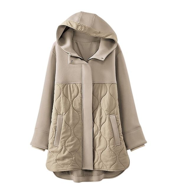 BELLUNA（ベルーナ）の「フードデザイン中わた切替ジャケットコート（ハーフコート）」｜詳細画像