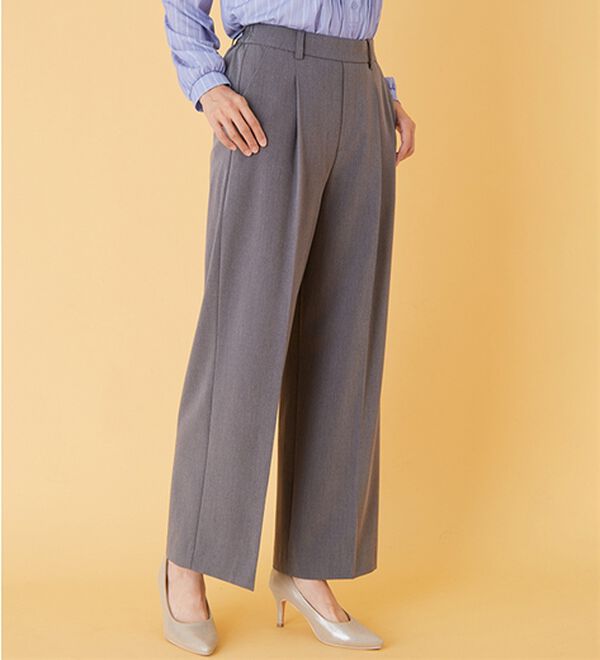 BELLUNA（ベルーナ）の「サマ見え！美脚タック使いワイドパンツ（ワイドパンツ・ガウチョ）」｜詳細画像