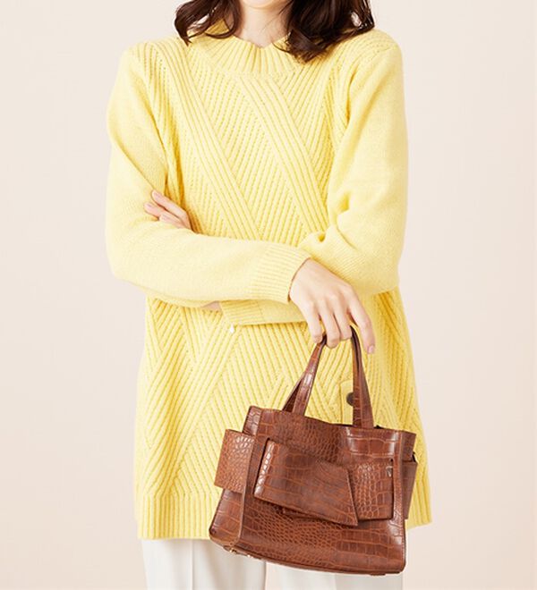 BELLUNA（ベルーナ）の「編地切替サイドボタンチュニック（チュニック）」｜詳細画像