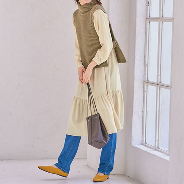 BELLUNA（ベルーナ）の「ベストとセットになったティアードワンピース（その他ワンピース）」｜詳細画像