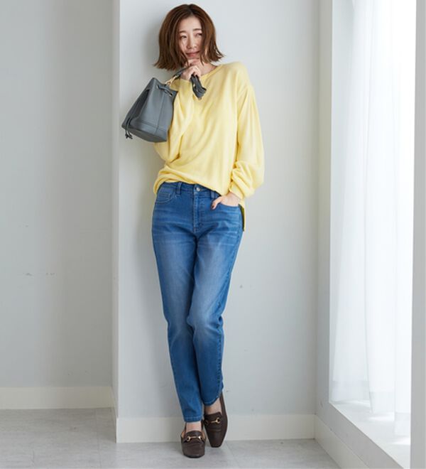 BELLUNA（ベルーナ）の「やわらかストレッチデニム素材スリムパンツ（フルレングスパンツ）」｜詳細画像