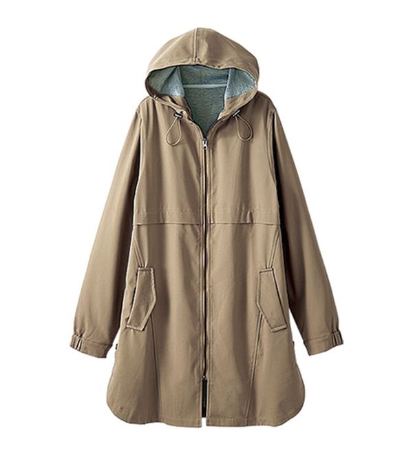 BELLUNA（ベルーナ）の「はっ水加工ボンディング素材ロング丈パーカー（ロングコート）」｜詳細画像