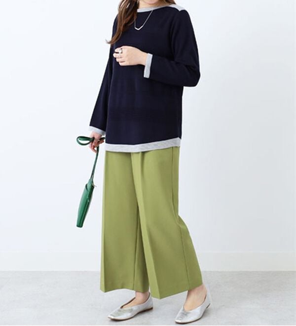 BELLUNA（ベルーナ）の「ミラノリブ配色ニットプルオーバー（ニット・セーター）」｜詳細画像