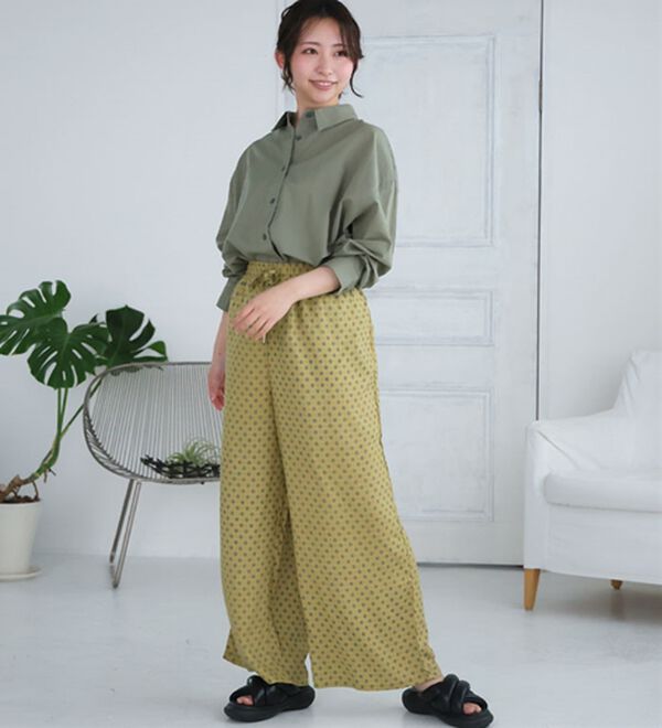 A HAPPY MARILYN（アハッピーマリリン）の「【Ｌ～６Ｌ】綿１００％ゆったりシルエットシャツ【風通るクラシック】（シャツ）」｜詳細画像