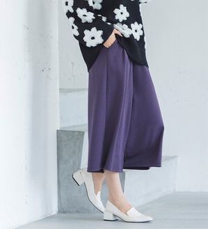 RANAN（ラナン）の「裏起毛ガウチョパンツ　クロップド（フルレングスパンツ）」｜パープル