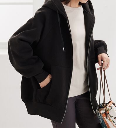 BELLUNA（ベルーナ）の「裏起毛素材ビッグシルエットジップパーカー（パーカー）」