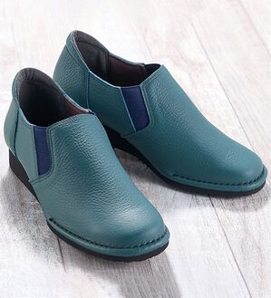 ルフラン（ルフラン）の「４Ｅ牛革アウトステッチサイドゴアスリッポン（スリッポン）」｜ブルーグレー