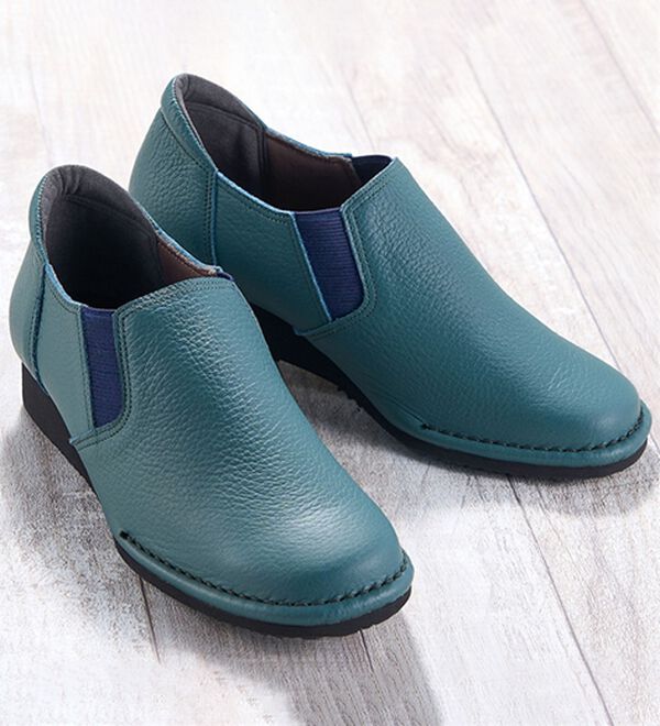 ルフラン（ルフラン）の「４Ｅ牛革アウトステッチサイドゴアスリッポン（スリッポン）」｜ブルーグレー