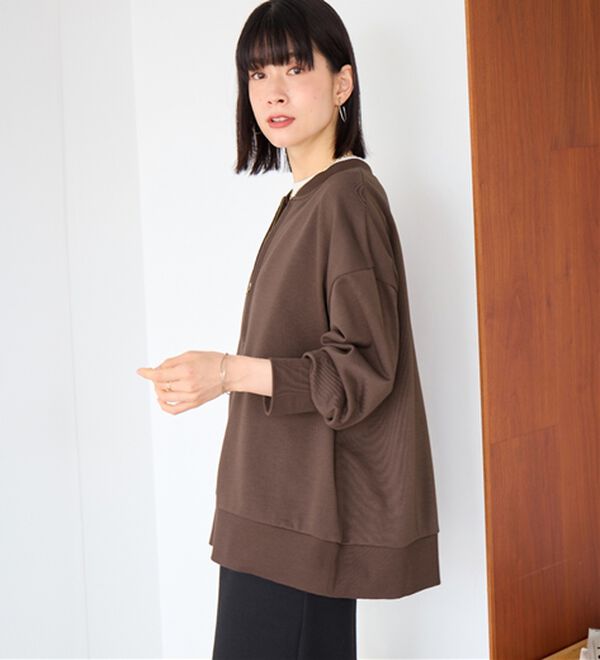 Viola e Viola（ヴィオラ エ ヴィオラ）の「抜け感！ハーフジップ大人スウェット（トレーナー・スウェット）」｜詳細画像