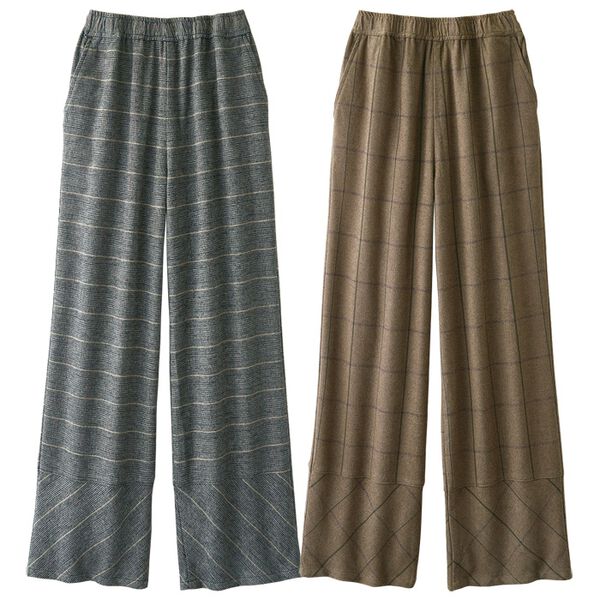 ルフラン（ルフラン）の「【２本組】裾切替ワイドパンツ＜ビオラン＞（ワイドパンツ・ガウチョ）」｜詳細画像