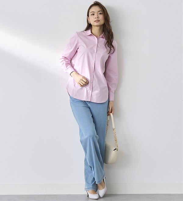 BELLUNA（ベルーナ）の「【選べる裏側】ぐん伸びニットデニムワイドパンツ（フルレングスパンツ）」｜詳細画像