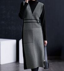 RANAN（ラナン）の「パッチワーク調ニットワンピ（ニットワンピース）」