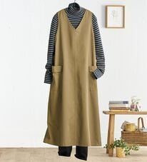 BELLUNA（ベルーナ）の「＜＆ｃｏｃｏｃｈｉ＞コットンブレンドゆったりジャンパースカート（シャツワンピース）」