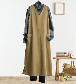 BELLUNA（ベルーナ）の「＜＆ｃｏｃｏｃｈｉ＞コットンブレンドゆったりジャンパースカート（シャツワンピース）」