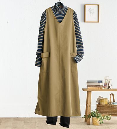 BELLUNA（ベルーナ）の「＜＆ｃｏｃｏｃｈｉ＞コットンブレンドゆったりジャンパースカート（シャツワンピース）」