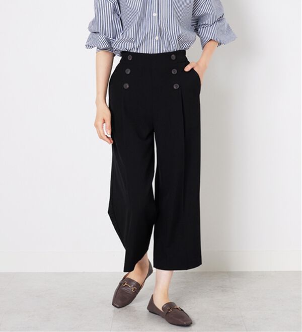 BELLUNA（ベルーナ）の「ストレッチ素材ボタン使いワイドパンツ（その他パンツ）」｜詳細画像