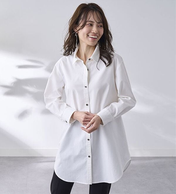 BELLUNA（ベルーナ）の「＜ＳＯＬＯＴＥＸ（Ｒ）＞ストレッチビッグシャツ（シャツ）」｜詳細画像