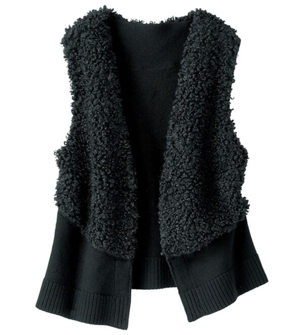 BELLUNA（ベルーナ）の「プードルファー切替ニットベスト（ベスト）」｜詳細画像