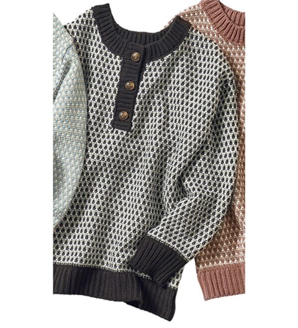 BELLUNA（ベルーナ）の「前後２ＷＡＹで着られるカラフルニット（ニット・セーター）」｜ブラック系