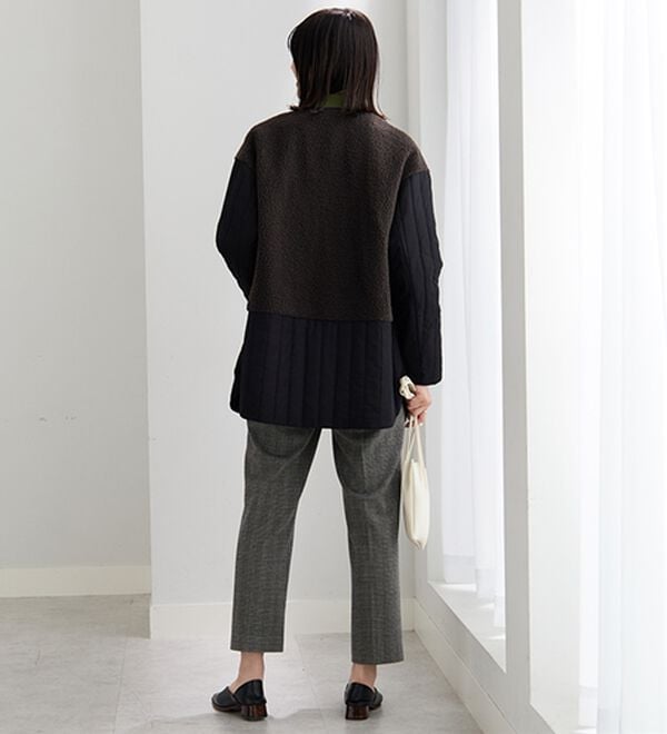 BELLUNA（ベルーナ）の「ボア切替キルトデザインミドル丈コート（ハーフコート）」｜詳細画像