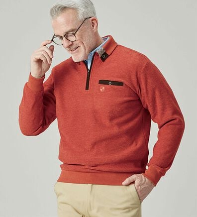 「＜ニコル　モリソン＞暖か衿デザイントレーナー（メンズトレーナー）」