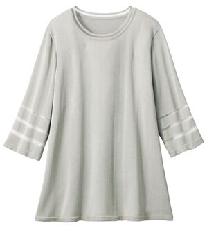 ルフラン（ルフラン）の「「魅せる」涼し気シアーなサマーニット（ニット・セーター）」｜ライトグレー