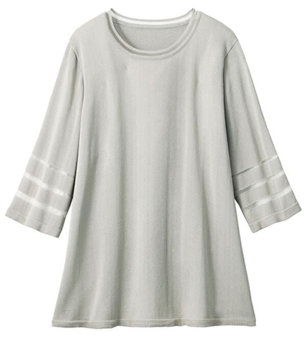 ルフラン（ルフラン）の「「魅せる」涼し気シアーなサマーニット（ニット・セーター）」｜ライトグレー