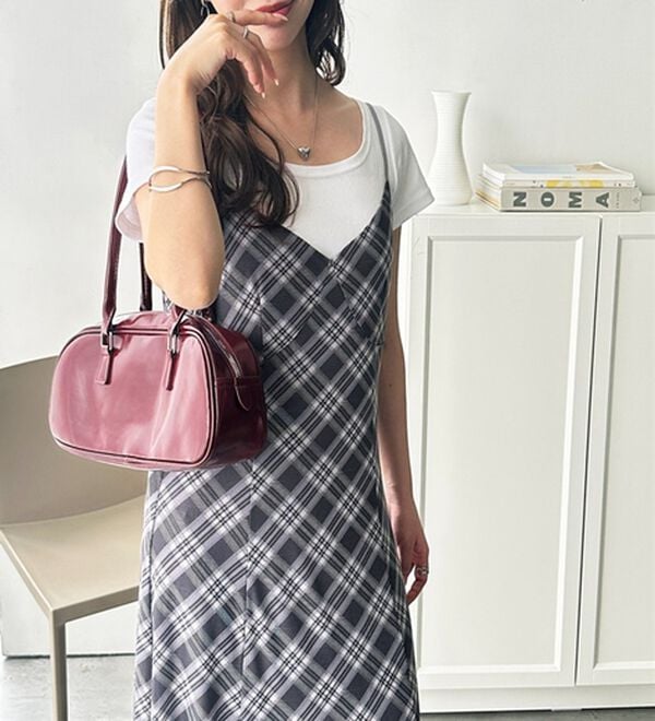 GeeRA（ジーラ）の「シアーチェックキャミワンピース（その他ワンピース）」｜ブラックケイ