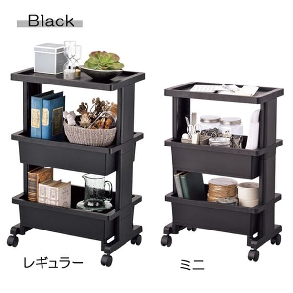 iellio（イエリオ）の「日本製リセ　テーブルワゴン３段＜キッチンワゴン・バスケットトローリー・ラック・省スペース・小物収納＞（リビング用品）」｜詳細画像