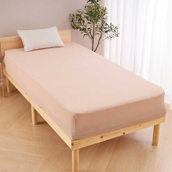 iellio（イエリオ）の「ぐーんと伸びてぴったりフィットシーツ（敷布団カバー・シーツ）」｜タオルモーヴピンク
