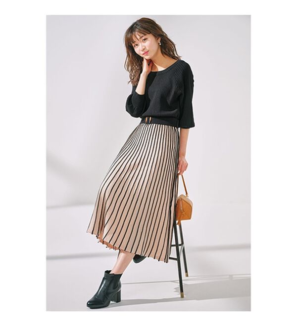 GeeRA（ジーラ）の「前後２ＷＡＹプリーツニットワンピース（ニットワンピース）」｜詳細画像