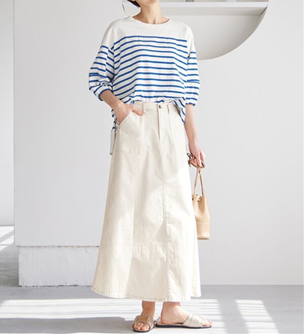 Viola e Viola（ヴィオラ エ ヴィオラ）の「綿１００％バスクボーダーランタン袖トップス（カットソー）」｜詳細画像