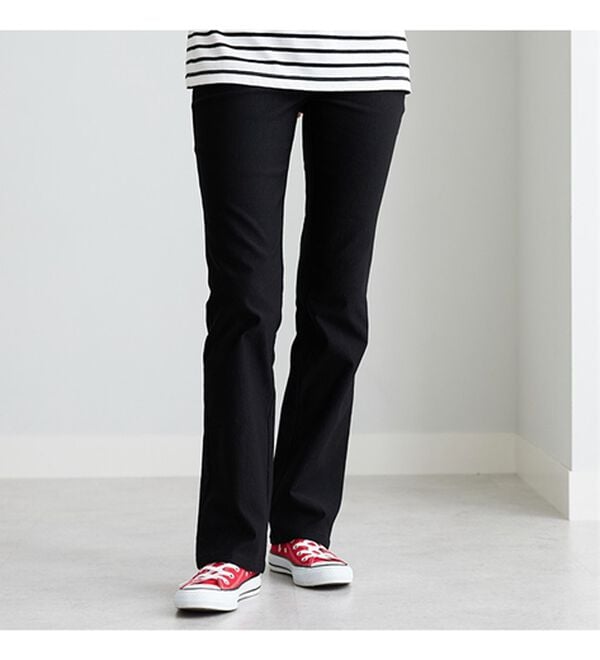 BELLUNA（ベルーナ）の「【選べる裏起毛】静電気防止！ヘリンボーンブーツカットパンツ（フルレングスパンツ）」｜詳細画像