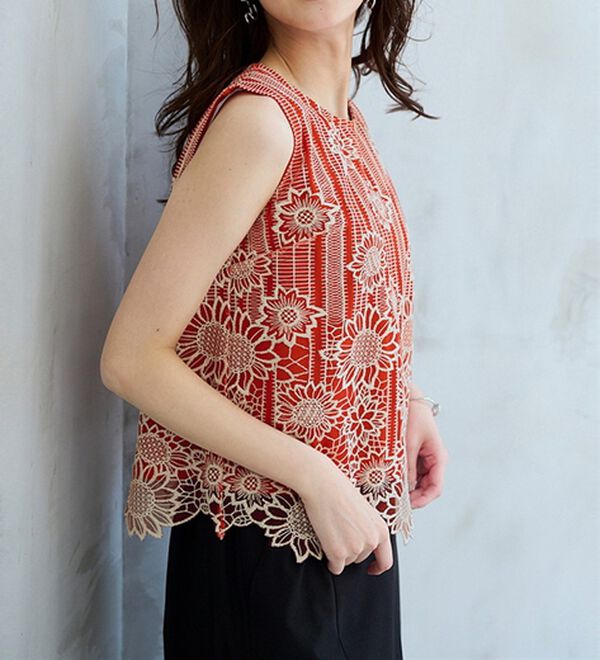 RANAN（ラナン）の「ひんやり！レース使いプルオーバー（ブラウス）」｜詳細画像