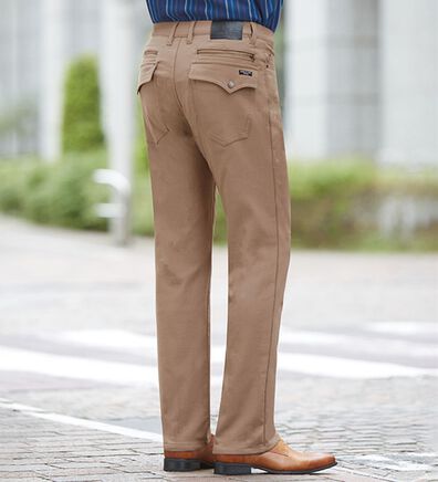 「【３本組】＜コムルヴァン・オム＞お父さんのマイナス５歳裏起毛チノパンツ（メンズチノパンツ）」