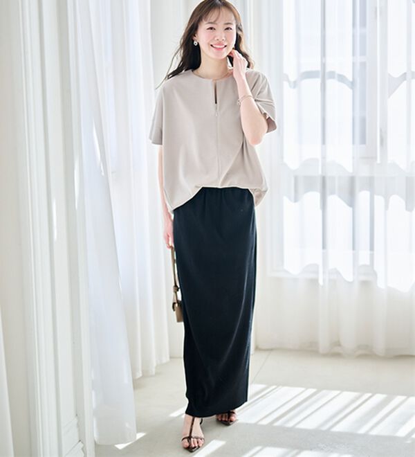 RANAN（ラナン）の「【4つの機能付】ひんやりハーフジップコクーンチュニック（チュニック）」｜詳細画像