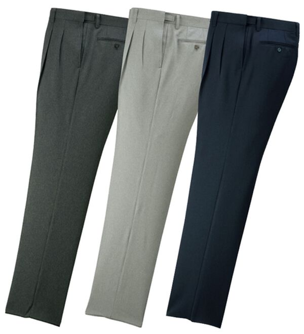 「裾上げ済アジャスター付爽快ドライスラックス（メンズスラックス）」｜3本組