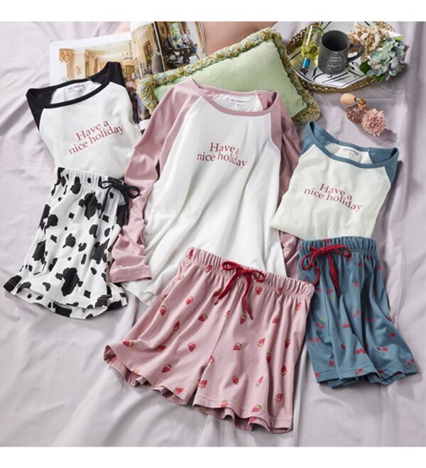 ラグランスリーブTシャツ＆ショートパンツセット - ベルーナ【公式】